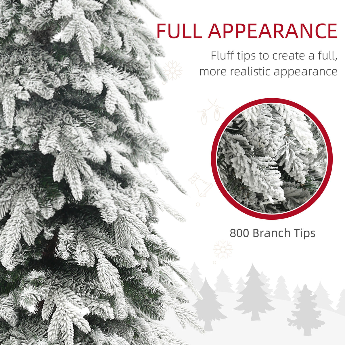 HOMCOM 7ft Snow-Covered Unlit Artificial Christmas Tree 