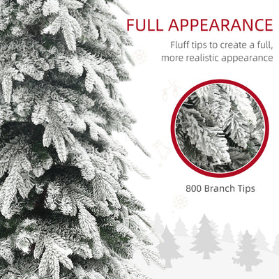 HOMCOM 7ft Snow-Covered Unlit Artificial Christmas Tree 