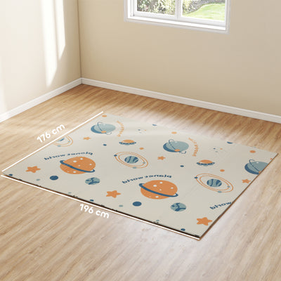 AIYAPLAY Baby Play Mat, Double Sideded Foldable Kids Crawling Mat, Reversible & Waterproof, Astronaut and Planet 