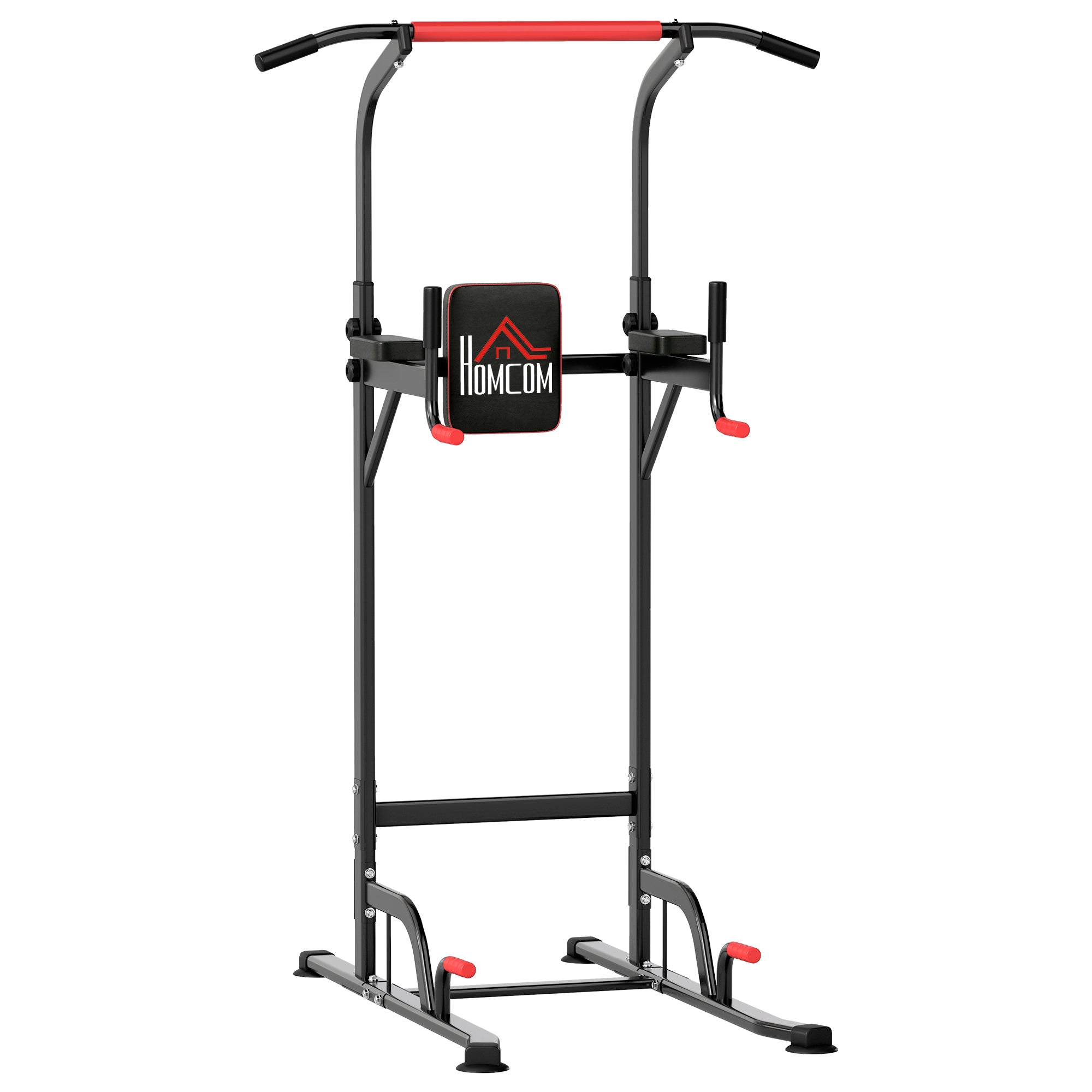 HOMCOM Power Tower Station with Dip Stand, Pull Up Bar Home Office Gym Training Workout Equipment 