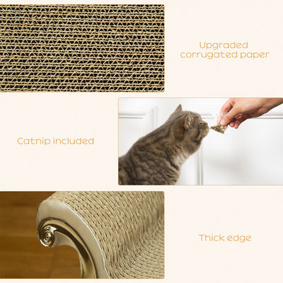 PawHut Cat Furniture, with Scratching Pad & Catnip - Brown 