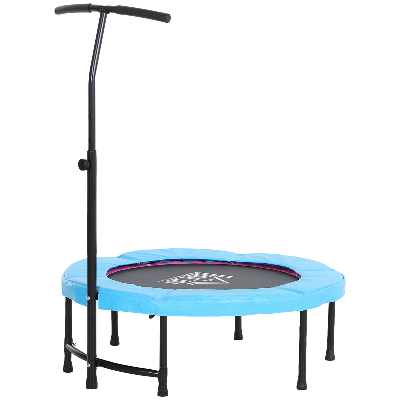 HOMCOM 40'' Fitness Trampoline with Adjustable Handle, Rebounder Trampoline Mini Jumper for Indoor Exercise Workout, Support Up to 100kg, Blue 