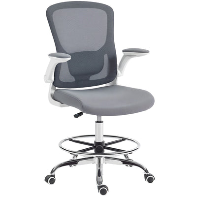 HOMCOM Draughtsman Chair, with Adjustable Lumbar - Charcoal Grey 
