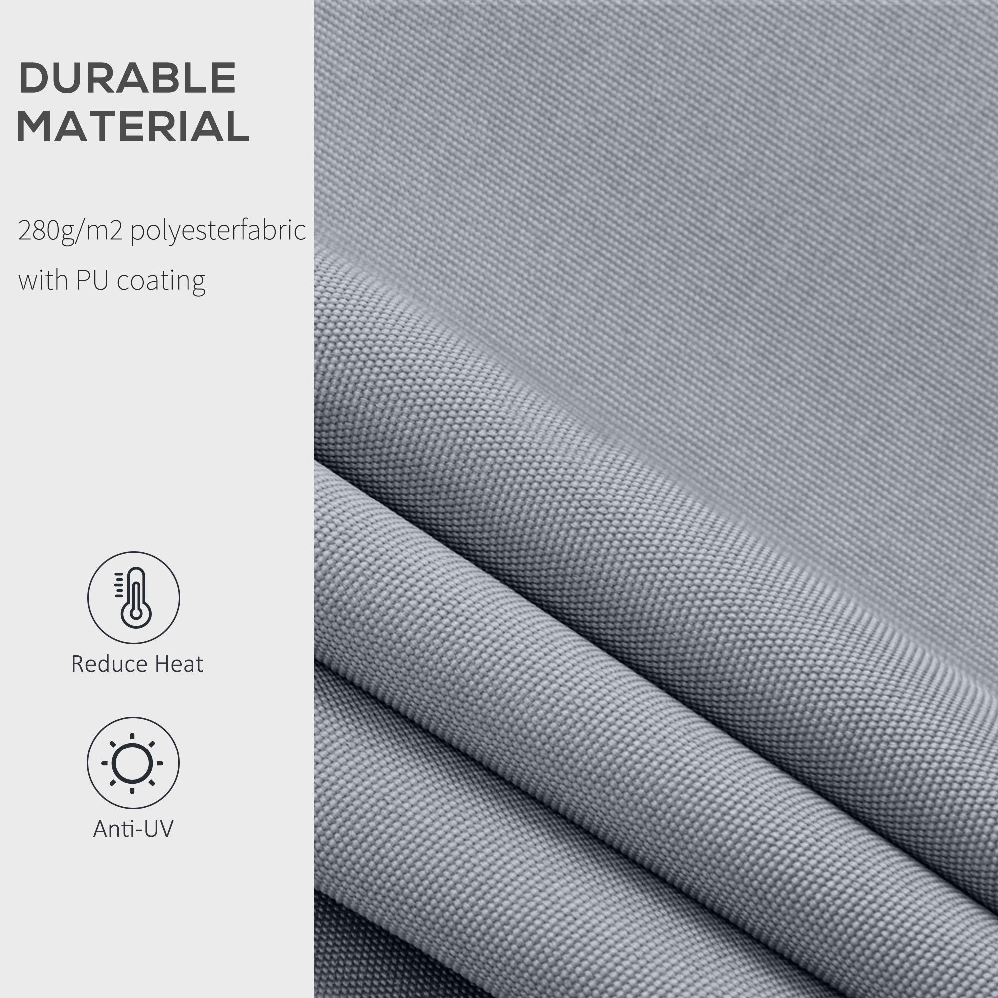 Outsunny 2.5m x 2m Garden Patio Manual Awning Canopy Sun Shade Shelter Retractable with Winding Handle Grey 