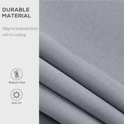 Outsunny 2.5m x 2m Garden Patio Manual Awning Canopy Sun Shade Shelter Retractable with Winding Handle Grey 