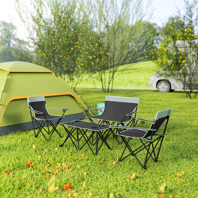 Outsunny Four-Piece Portable Picnic Table Set - Grey 