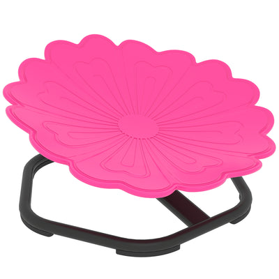 AIYAPLAY Flower-Shaped Sensory Spinning Chair with Non-Slip Base for Balance/Coordination, Pink 