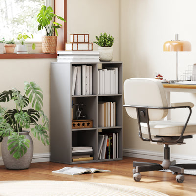 HOMCOM 6-Cube Bookshelf - Light Grey 