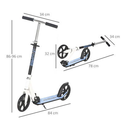 HOMCOM Folding Kids Kick Scooter Ride on Toys-Blue 