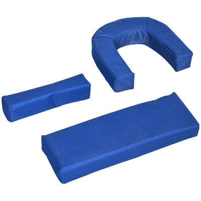 Outsunny Outdoor Foldable Sun Lounger Set of 2, 4 Level Adjustable Backrest Reclining Sun Lounger Chair with Pillow and Reading Hole, Blue 