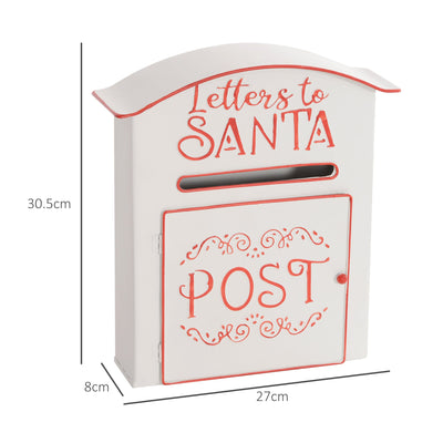 HOMCOM A5 Christmas Letter Postbox - White/Red 