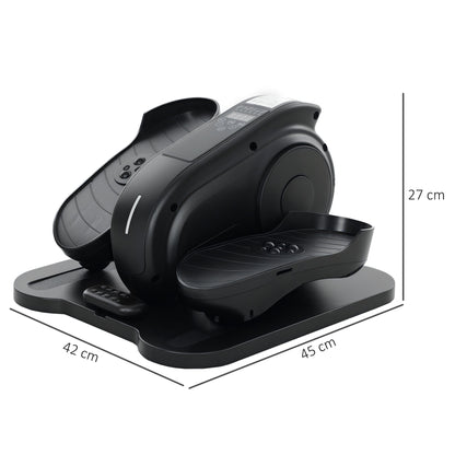 SPORTNOW Under Desk Elliptical Machine, Seated Pedal Exerciser, Mini Elliptical Trainer with LCD Monitor, Remote Control and 10 Adjustable Speed, Quiet & Portable for Seniors, Black 