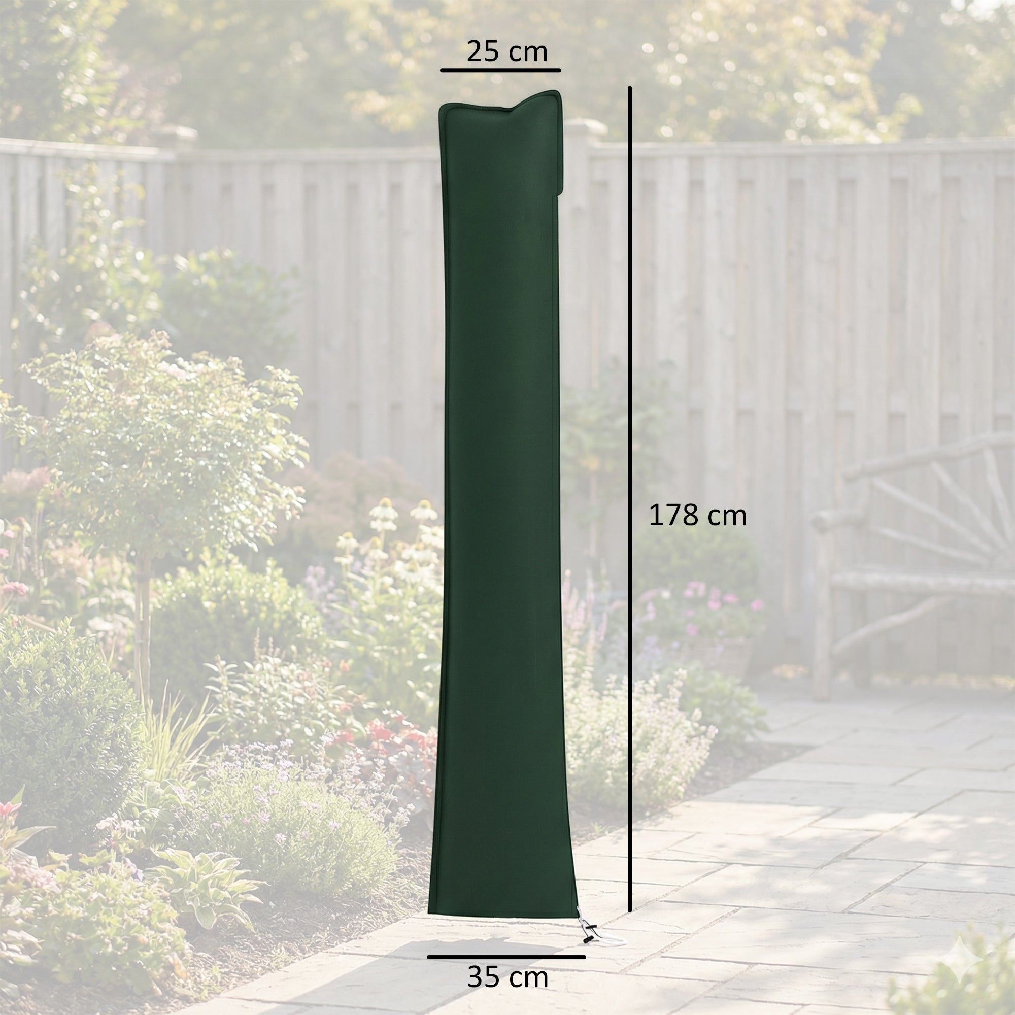 Outsunny Parasol Cover, Cantilever Umbrella Cover for 2-3.5 m Parasols, Banana Umbrella Protector with Zipper, Green 
