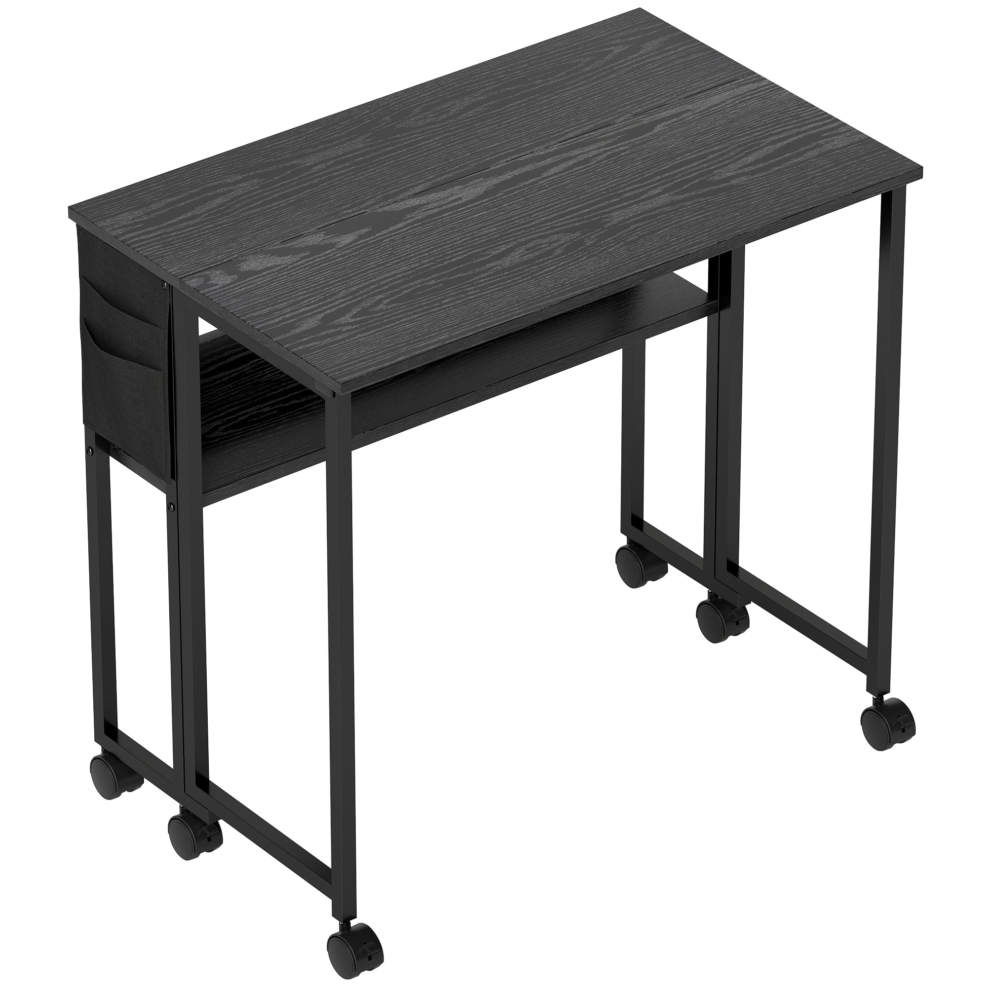 HOMCOM 80 cm Drop Leaf Writing Work Desk - Black 