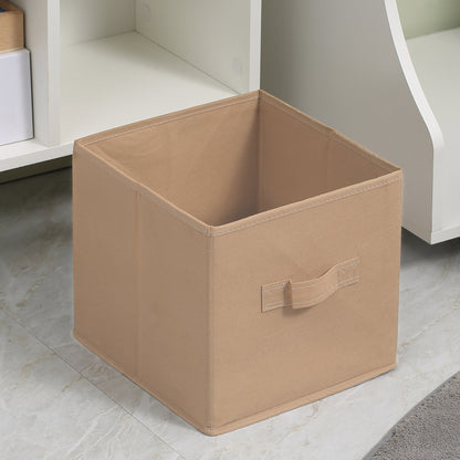 HOMCOM Freestanding 4 Cube Unit Cabinet Unit w/ 3 Fabric Drawers Handles Home Office Storage Shelves 