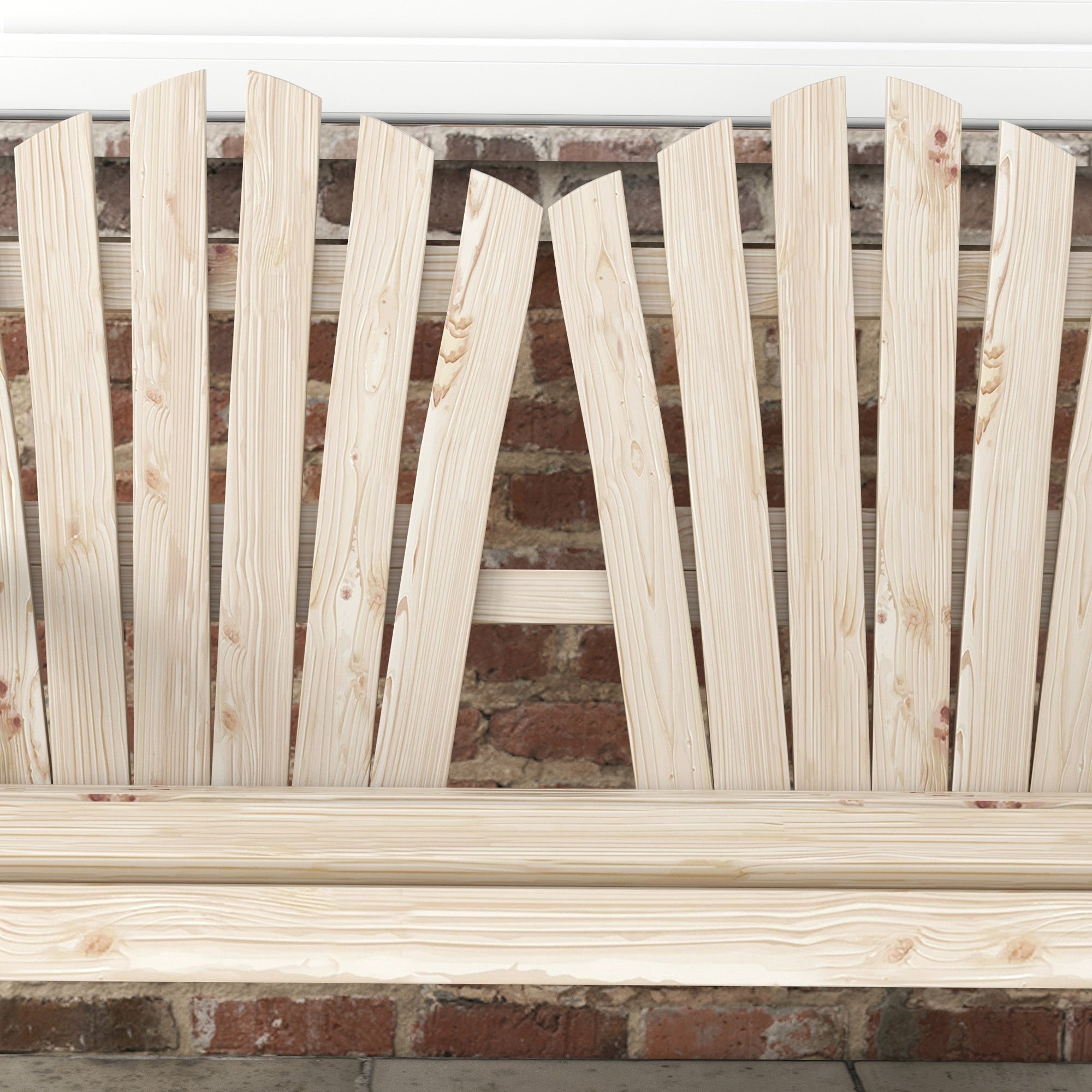 Outsunny Fir Wood Love Seats with Wheel-Shaped Armrests, Large Load-Bearing Chair, Natural Wood Finish 