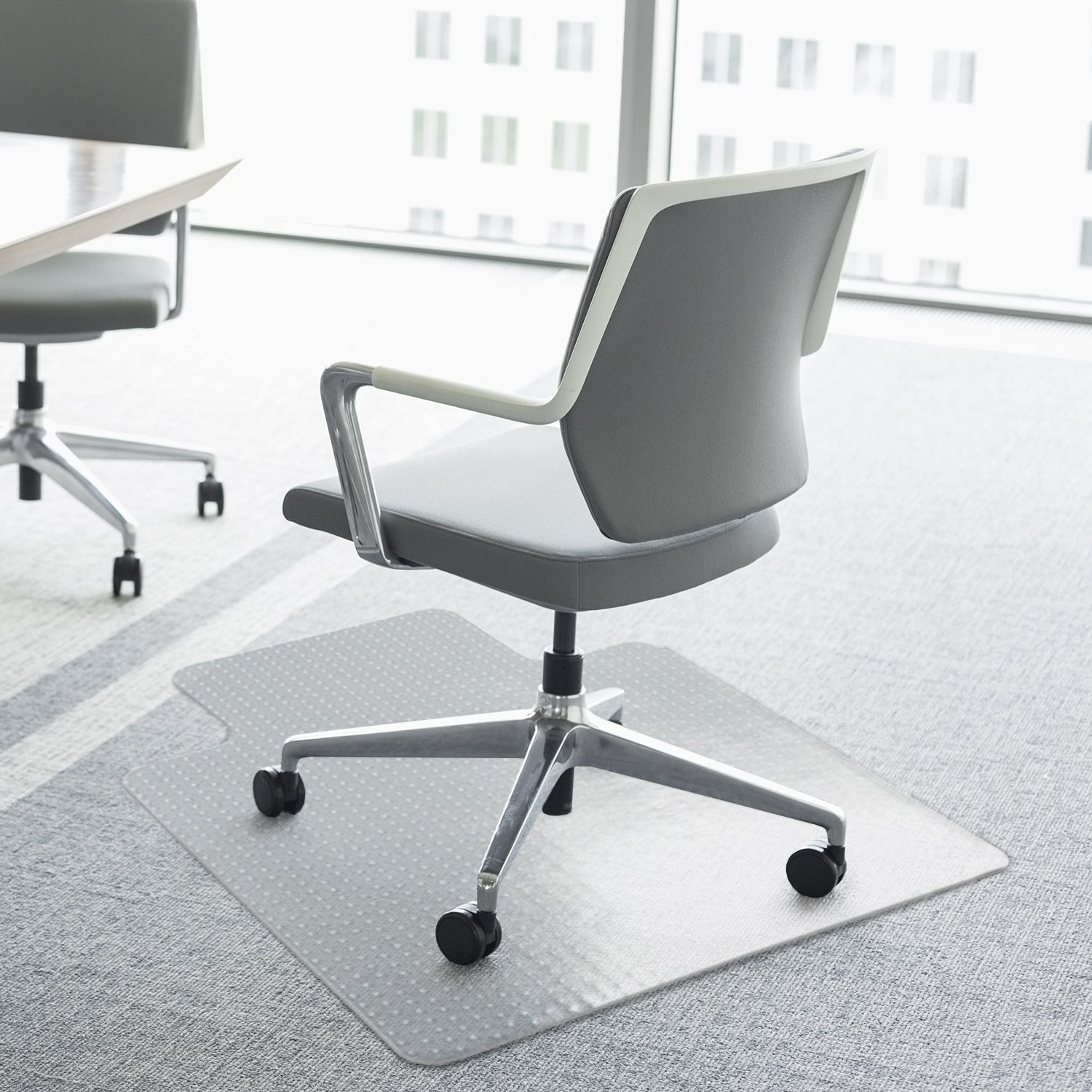 HOMCOM Office Carpet Protector Chair Mat Clear Spike Non Slip Studs Frosted Lipped 
