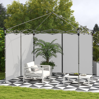 Outsunny Set of Two 3 x 3(m) Replacement Zipped Gazebo Walls - Grey 