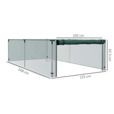 Outsunny 8' x 4' Plant Protection Cage, with Door, Green 