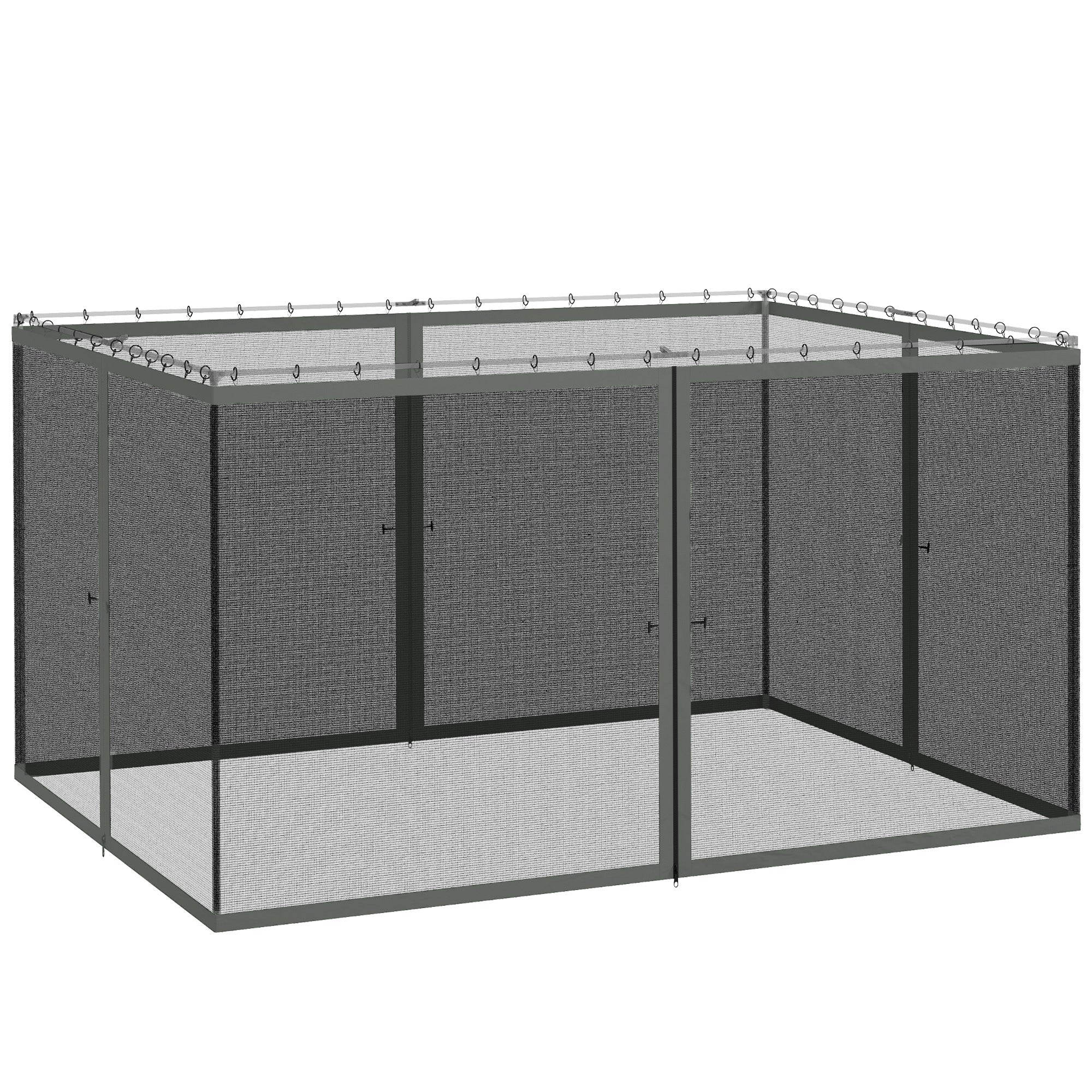 Outsunny 352 x 207cm Universal Replacement Mesh Sidewall Netting for Patio Gazebos and Canopy Tents, (Sidewall Only) Dark Grey 
