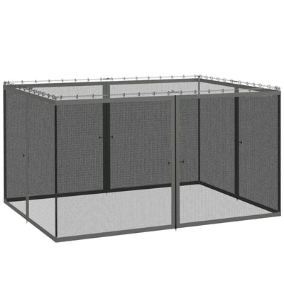 Outsunny 352 x 207cm Universal Replacement Mesh Sidewall Netting for Patio Gazebos and Canopy Tents, (Sidewall Only) Dark Grey 