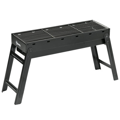 Outsunny Foldable Charcoal Grill - Black 
