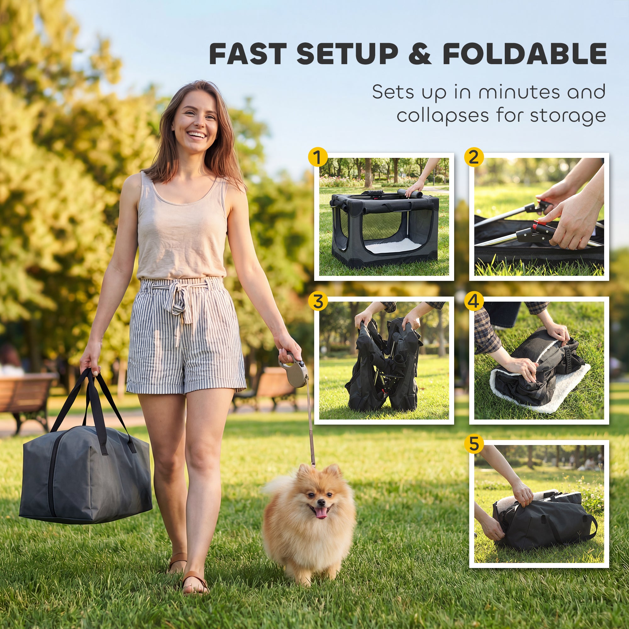 PawHut Soft Dog Crate Pet Travel Crate 60 x 42 x 43 cm with Removable Pad Mesh Window Army Green 