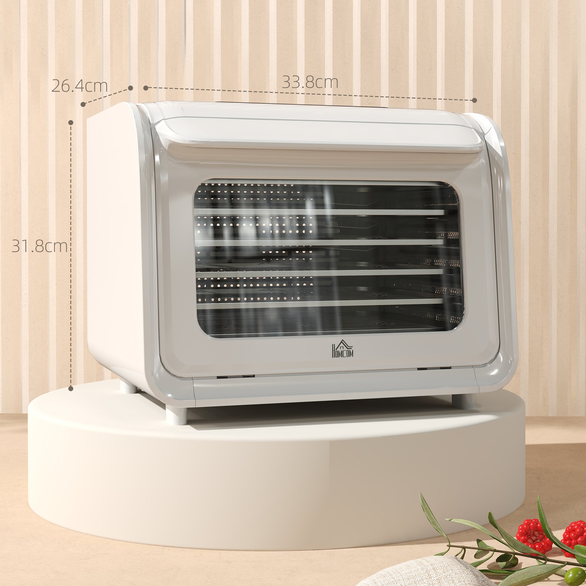 HOMCOM 35-70\'c2\'b0C Six-Tray Food Dehydrator - White