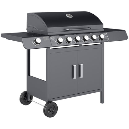 Outsunny Seven-Burner Gas BBQ Grill - Grey 