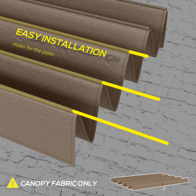 Outsunny Pergola Roof, Retractable Sun Shade Cover for 2.85 x 2m Pergola, UV30+ Protected, Coffee 