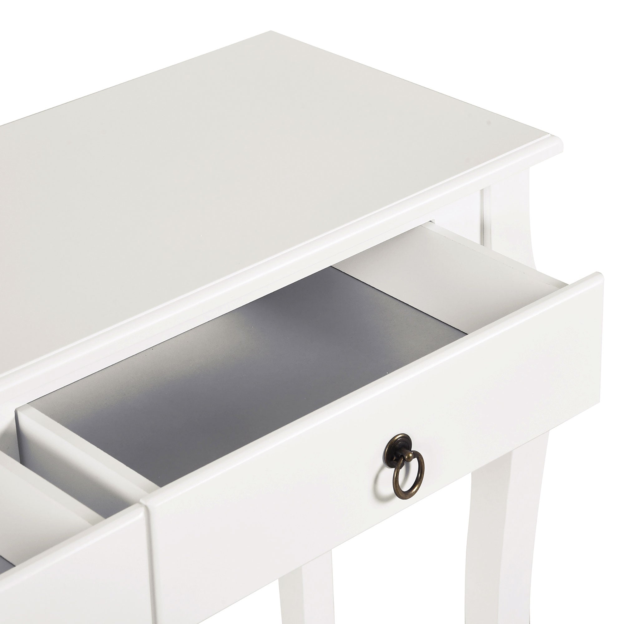 HOMCOM Console Table Modern Sofa Side Desk with Storage Shelves Drawers for Living Room Entryway Bedroom Ivory White 