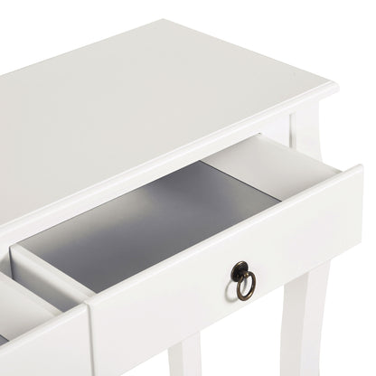 HOMCOM Console Table Modern Sofa Side Desk with Storage Shelves Drawers for Living Room Entryway Bedroom Ivory White 