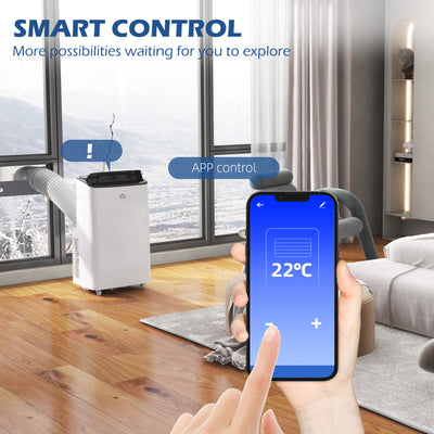 HOMCOM 12000 BTU App-Controlled Mobile Air Conditioner - White 