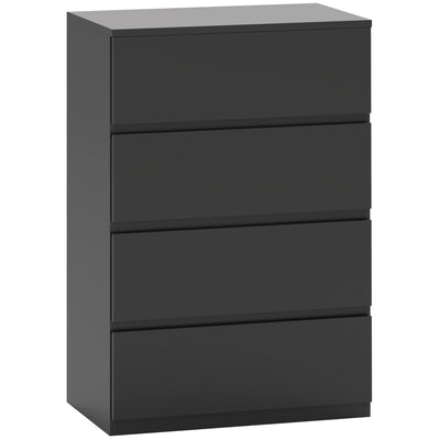 HOMCOM Chest of Drawers, 4-Drawer Storage Cabinets, Modern Dresser, Storage Drawer Unit for Bedroom 