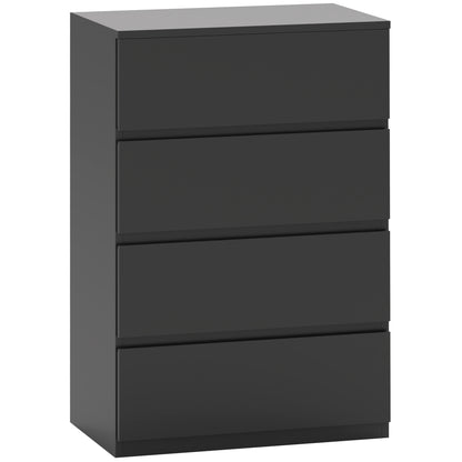 HOMCOM Chest of Drawers, 4-Drawer Storage Cabinets, Modern Dresser, Storage Drawer Unit for Bedroom 