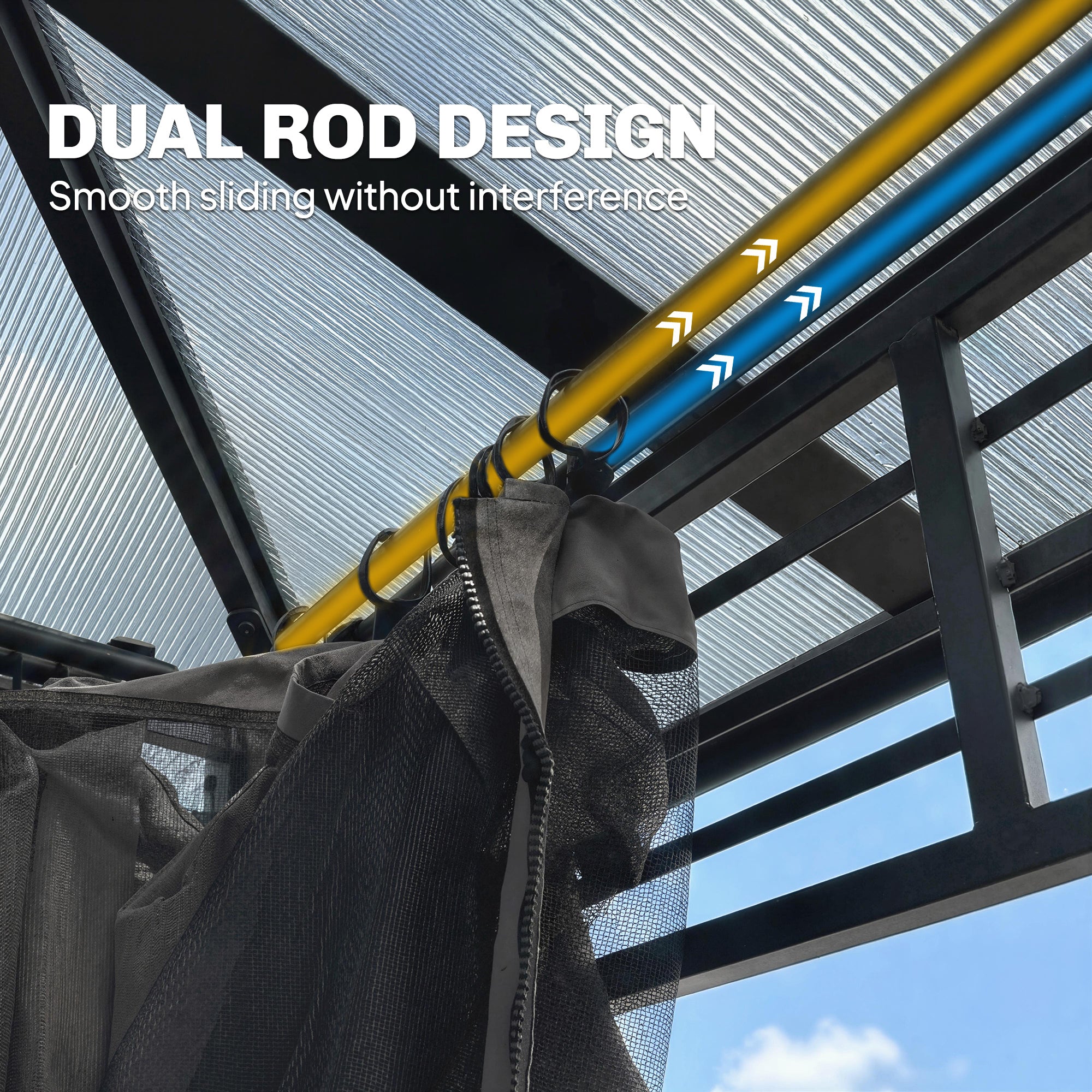 Outsunny 3 x 3.6 m Outdoor Hardtop Gazebo Canopy with 2-Tier Roof, Permanent Pavilion Garden Metal Gazebo with Sides, Dark Grey 