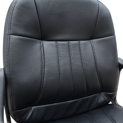 HOMCOM Swivel Executive Office Chair, PU Leather Computer Desk Chair with Adjustable Height, Wheels, Black 