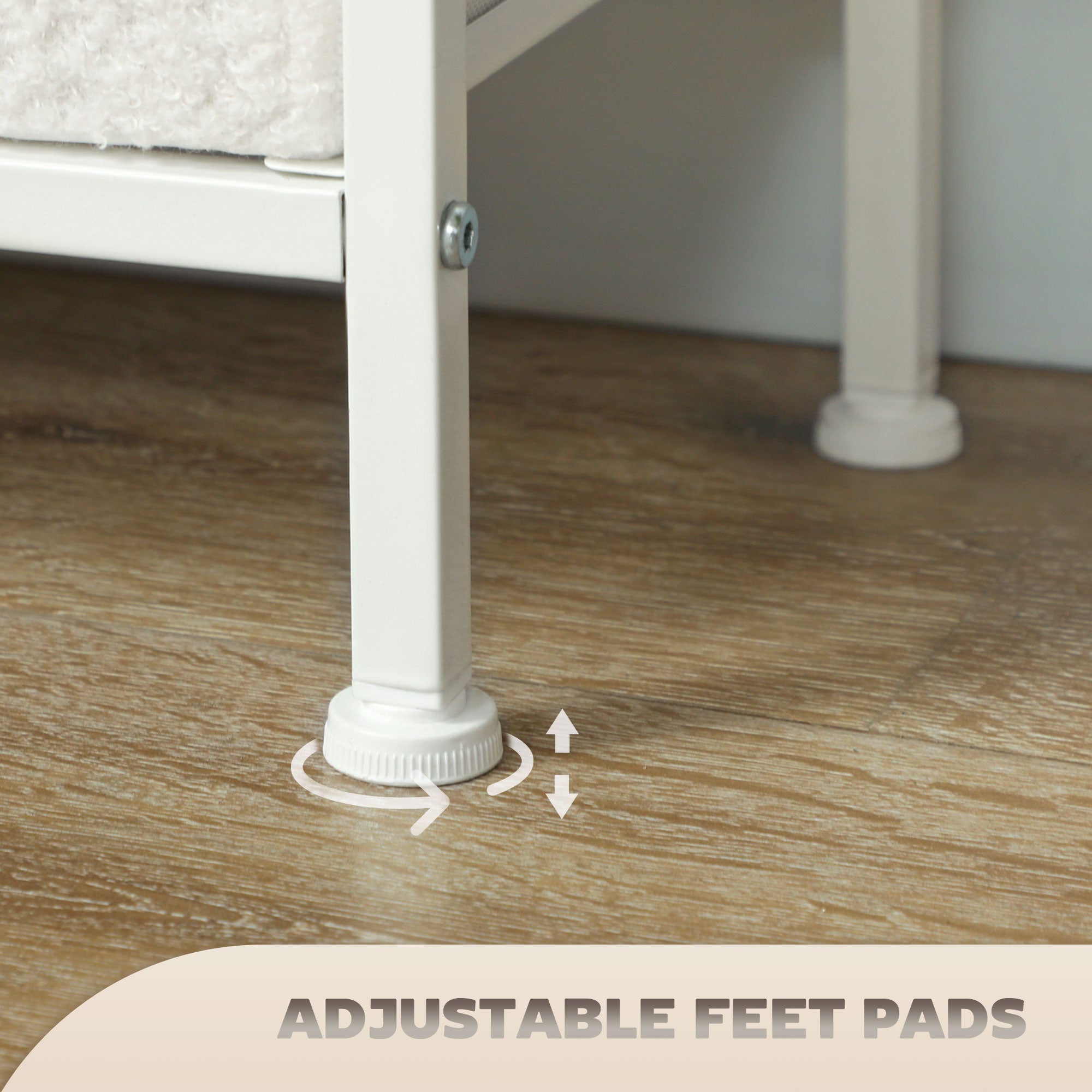 HOMCOM Chest of Drawers with 9 Fabric Drawers, Boucle Storage Organiser with Steel Frame, Fabric Dresser for Bedroom, Living Room, Hallway, Cream White 