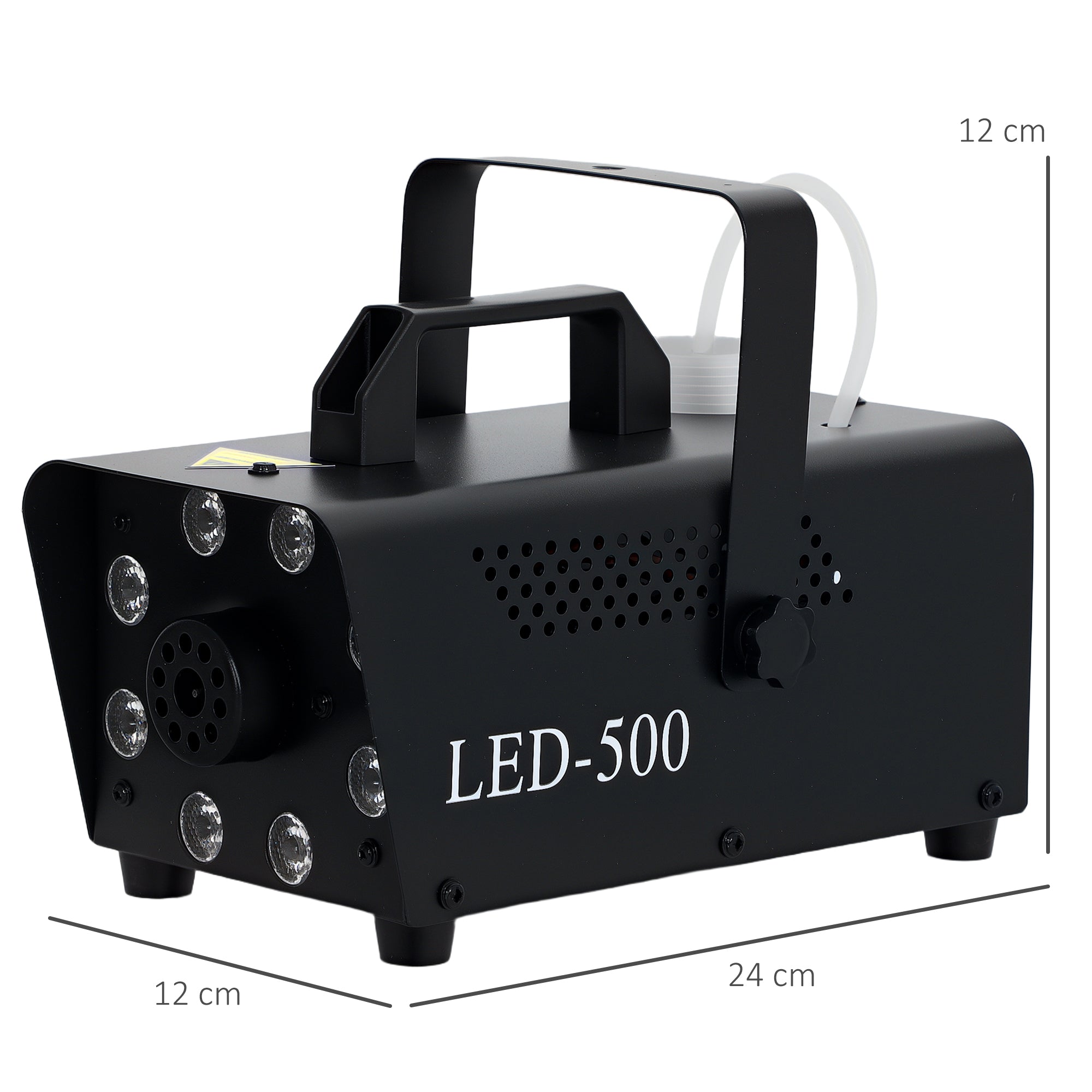 HOMCOM Smoke Machine with 3 RGB LED Lights with 13 Colours and 4 Effects, 450W 2000CFM Fog Machine with Wired and Wireless Remote Controls for Halloween Christmas Wedding Party Disco Dj Stage Effect 