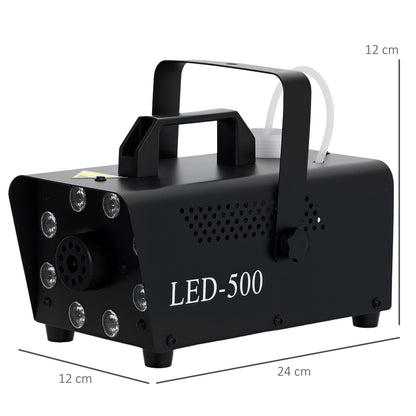 HOMCOM Smoke Machine with 3 RGB LED Lights with 13 Colours and 4 Effects, 450W 2000CFM Fog Machine with Wired and Wireless Remote Controls for Halloween Christmas Wedding Party Disco Dj Stage Effect 
