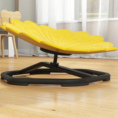 AIYAPLAY Flower-Shaped Sensory Spinning Chair with Non-Slip Base for Balance/Coordination, Yellow 
