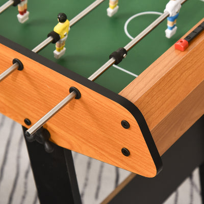 HOMCOM Folding Football Gaming Table Mini Foosball Soccer Table for Family Fun Indoor Play Sports 