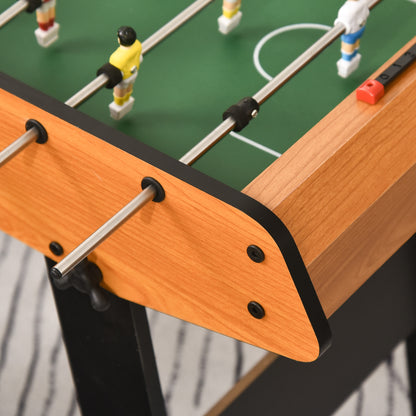 HOMCOM Folding Football Gaming Table Mini Foosball Soccer Table for Family Fun Indoor Play Sports 