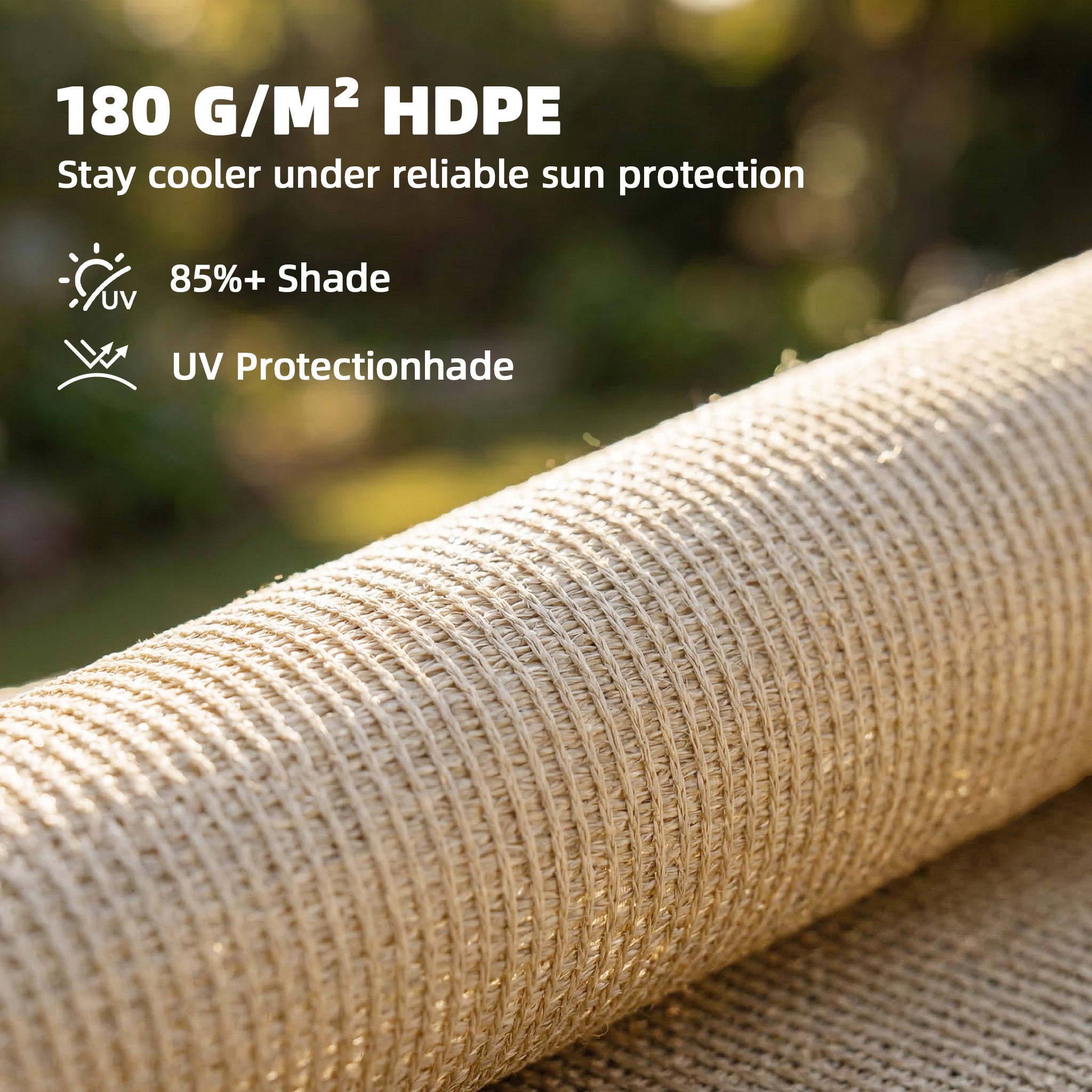 Outsunny Sun Shade Sail UV Protection Canopy with Stainless Steel Eyelets for Patio Garden 2 x 3 m Beige 