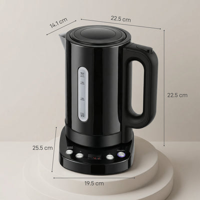 HOMCOM Electric Kettle, 1.7L, Fast Boil, 3kW Water Kettle with UK Strix Thermostat, Keep Warm Function, LCD Base, Black 