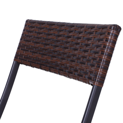Outsunny 2-Seater Rattan Bistro Set: 1 x table, 2 x chairs-Brown 