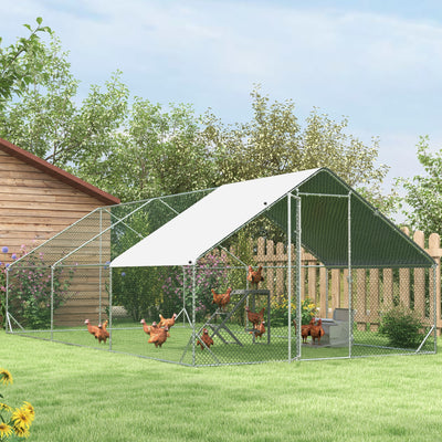 PawHut Wooden Chicken Coop Toy with Swing, Ladder, Platform, Grey 