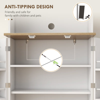 HOMCOM Two-Part Kitchen Storage Cabinet - White 