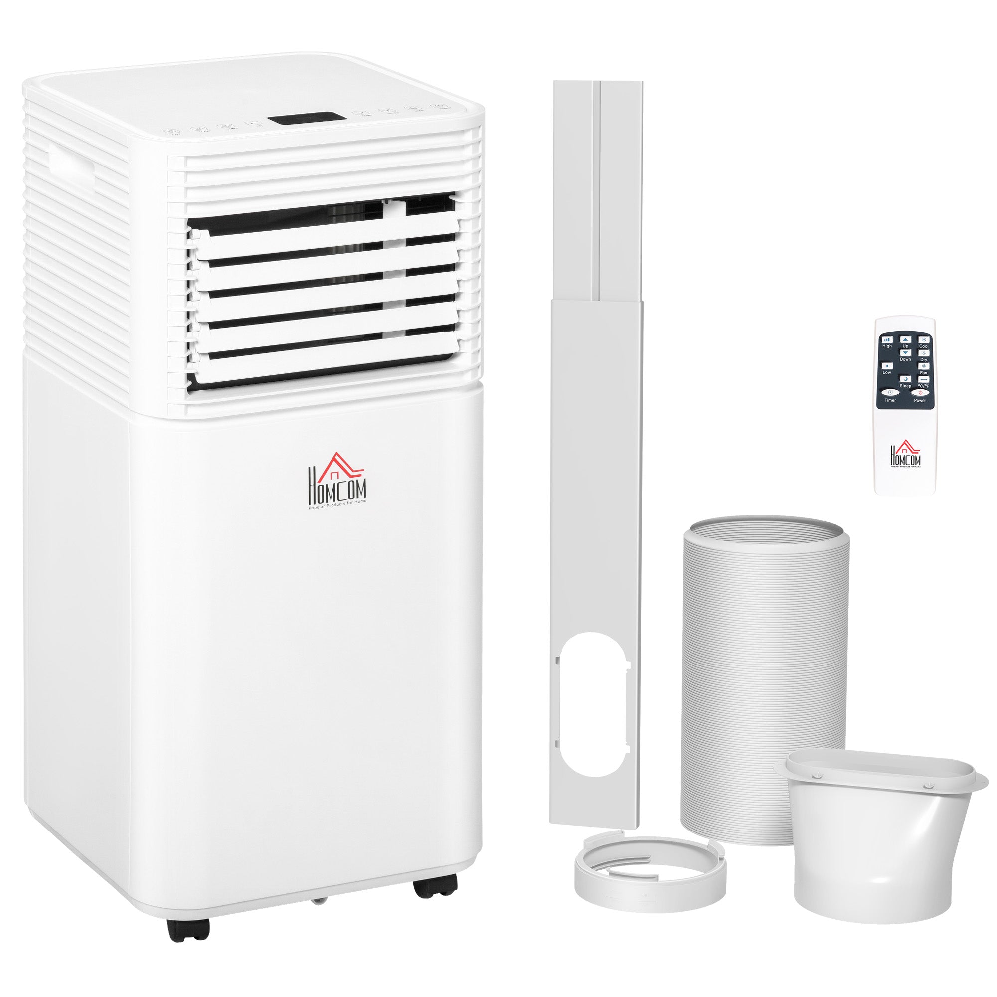 HOMCOM 7000 BTU Portable Air Conditioner for Cooling Dehumidifier Fan, Air Conditioning Unit for Room up to 15m², with Remote, 24H Timer, Window Mount Kit, R290, A Energy Efficiency, 785W 