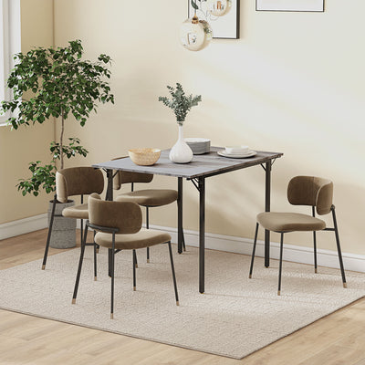 HOMCOM Four-Person Drop Leaf Dining Table - Grey 